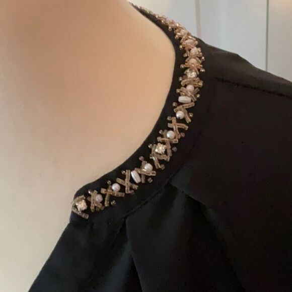 Violet & Claire Black Semi Sheer Top Long Sleeve Large - Picture 4 of 7